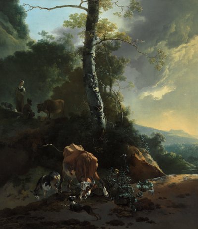 Landscape with Enraged Ox by Adam Pynacker